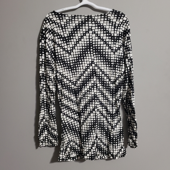 Cable and Guage geometric print long sleeve shirt size S - Picture 3 of 7